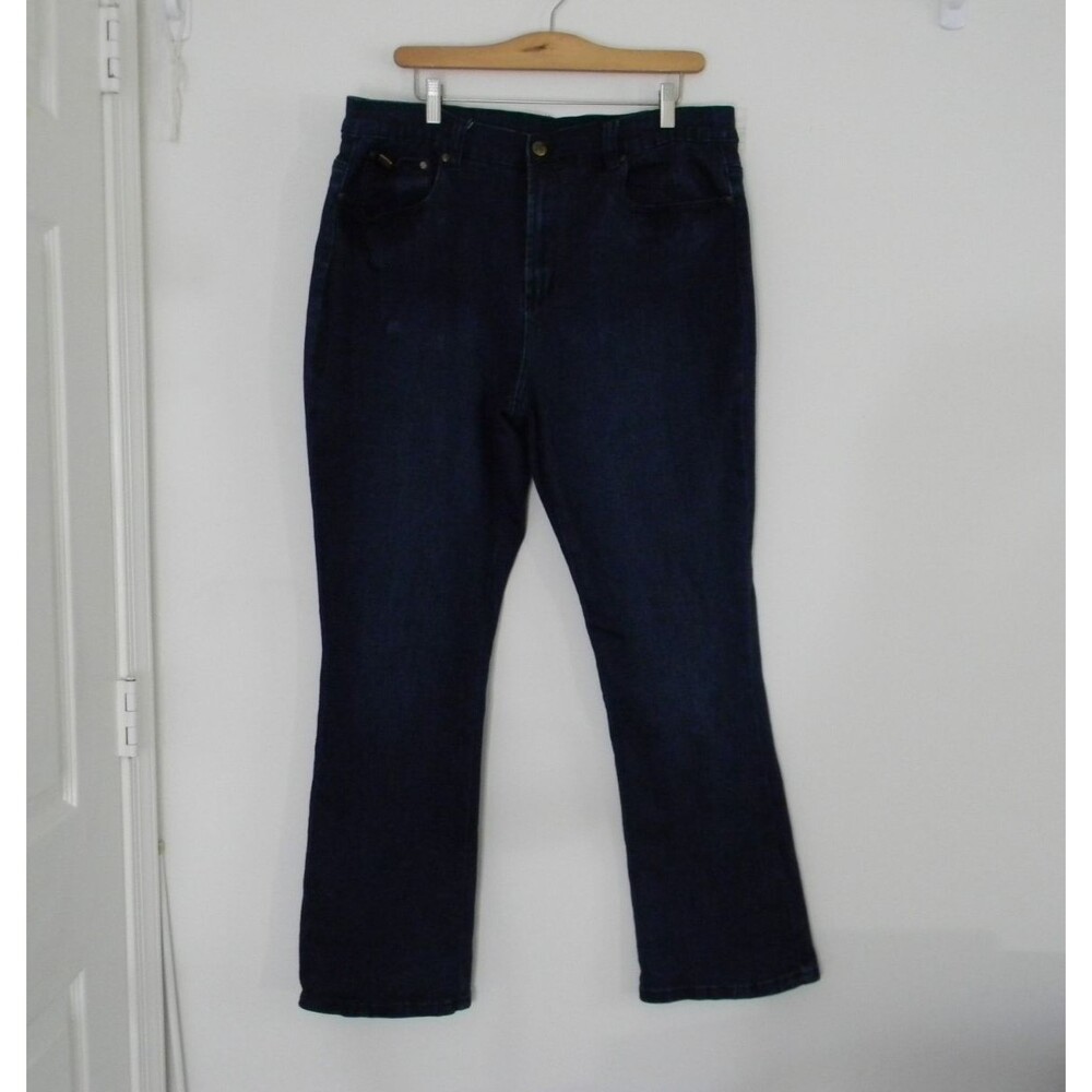 DG2 by Diane Gilman Dark Wash 5 Pocket Jeans  Stretch Bootcut Sz 18W EUC